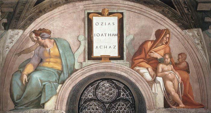 Michelangelo Buonarroti Uzziah - Jotham - Ahaz Germany oil painting art